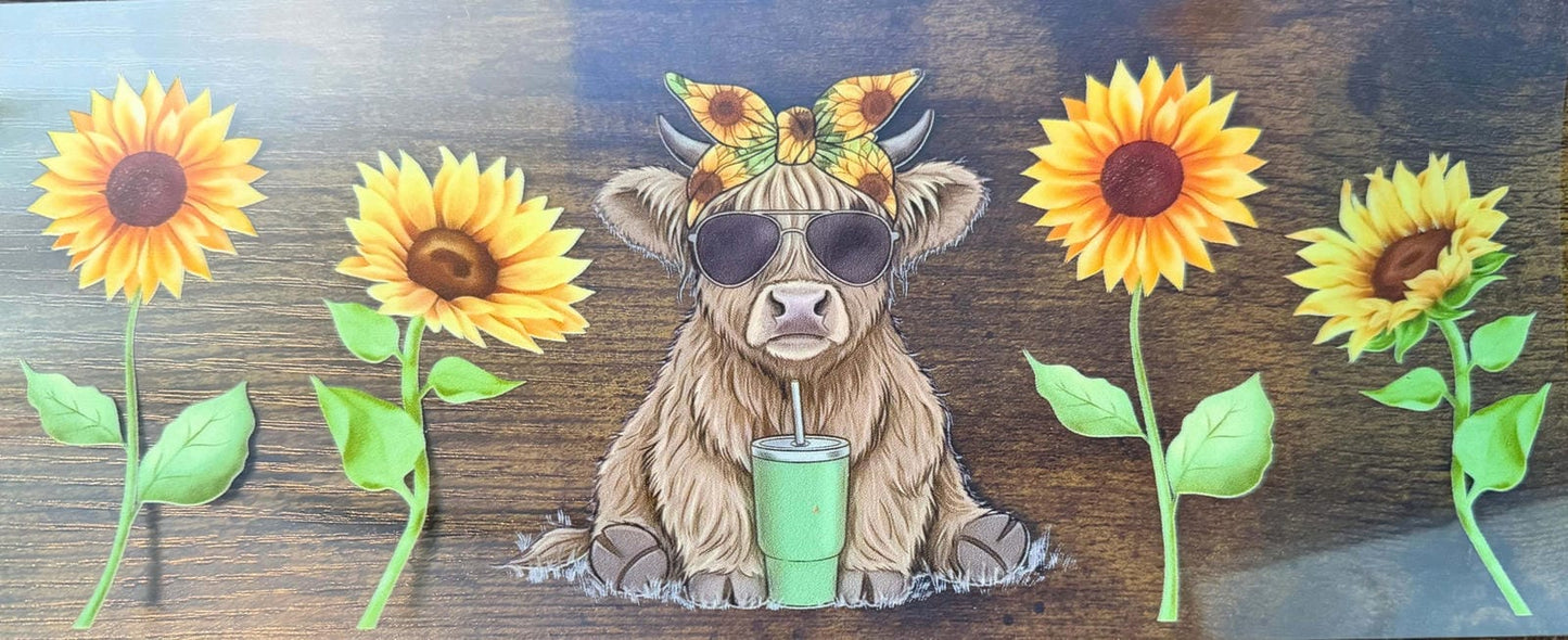 Sunflower Highland Cow