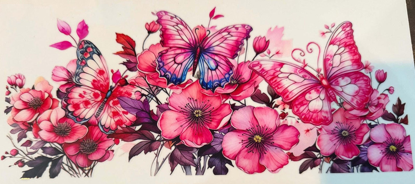 Pink Floral Butterfly Wrap