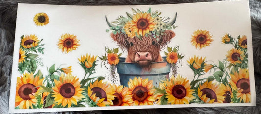 Floral Highland Cow