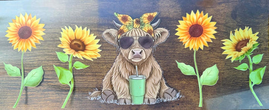 Sunflower Highland Cow