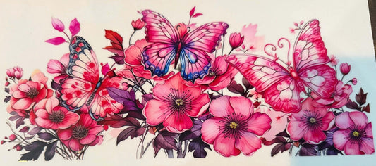 Pink Floral Butterfly Wrap