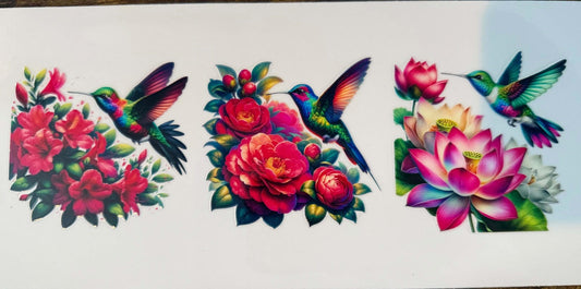 Red/Pink Floral Hummingbird