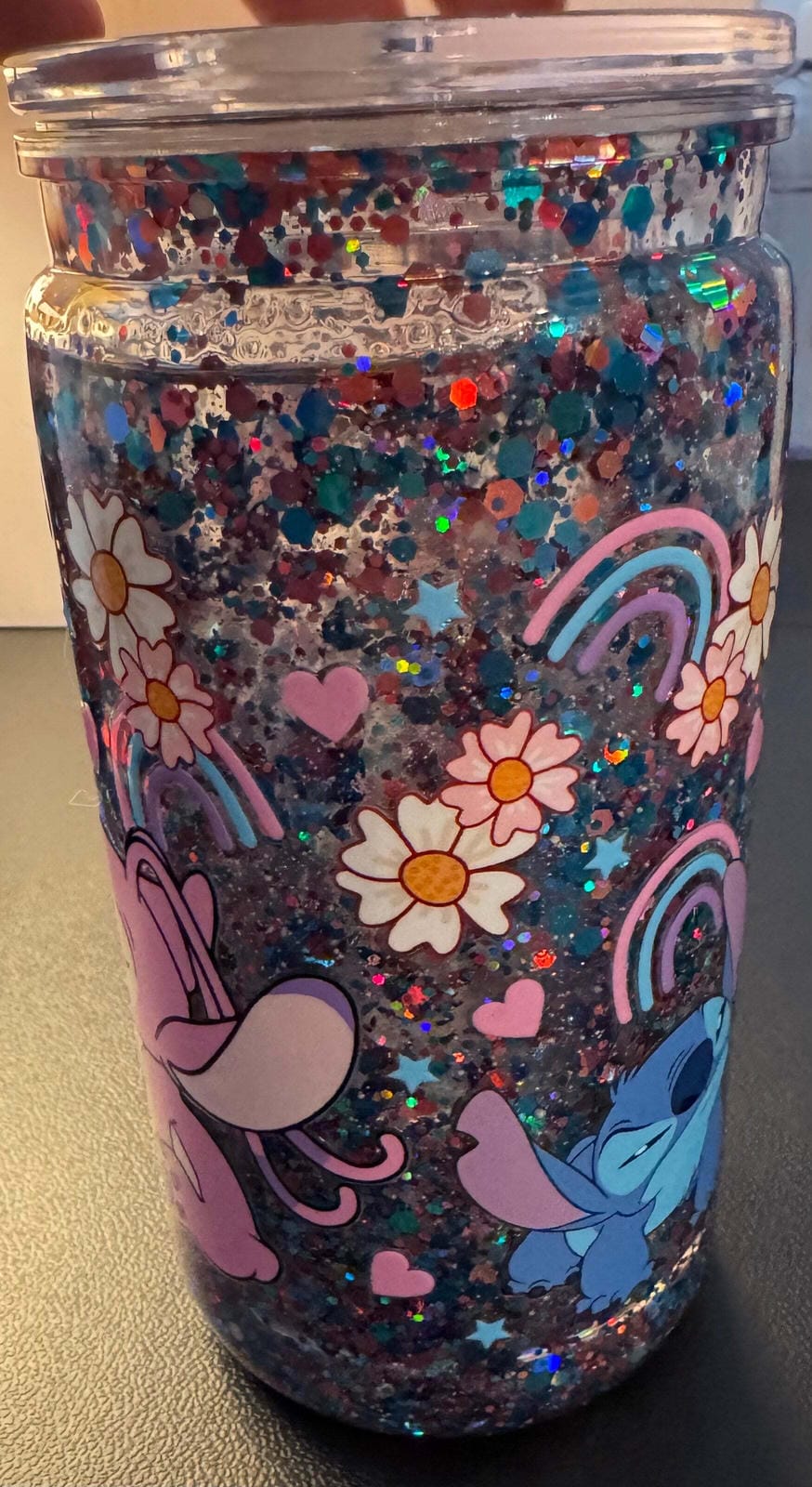 Stitch and Angel 16 Ounce Acrylic Tumbler