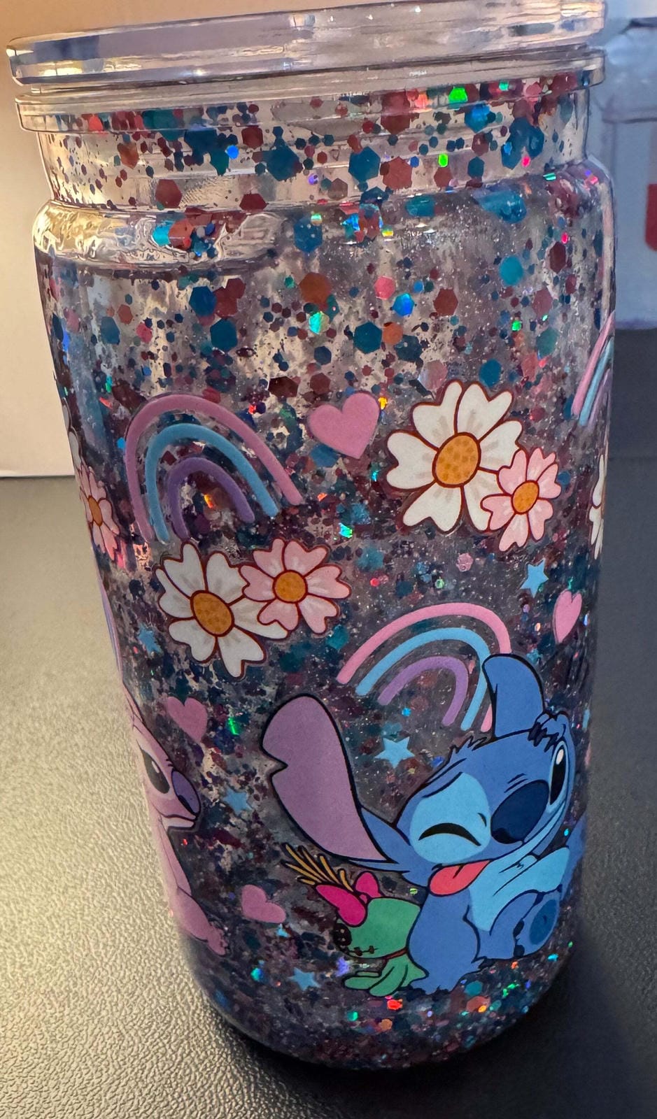 Stitch and Angel 16 Ounce Acrylic Tumbler