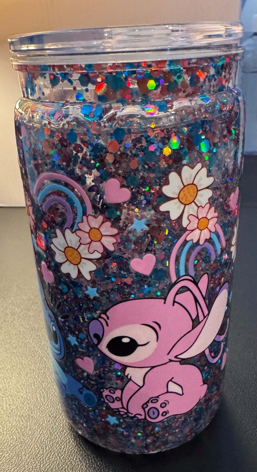 Stitch and Angel 16 Ounce Acrylic Tumbler