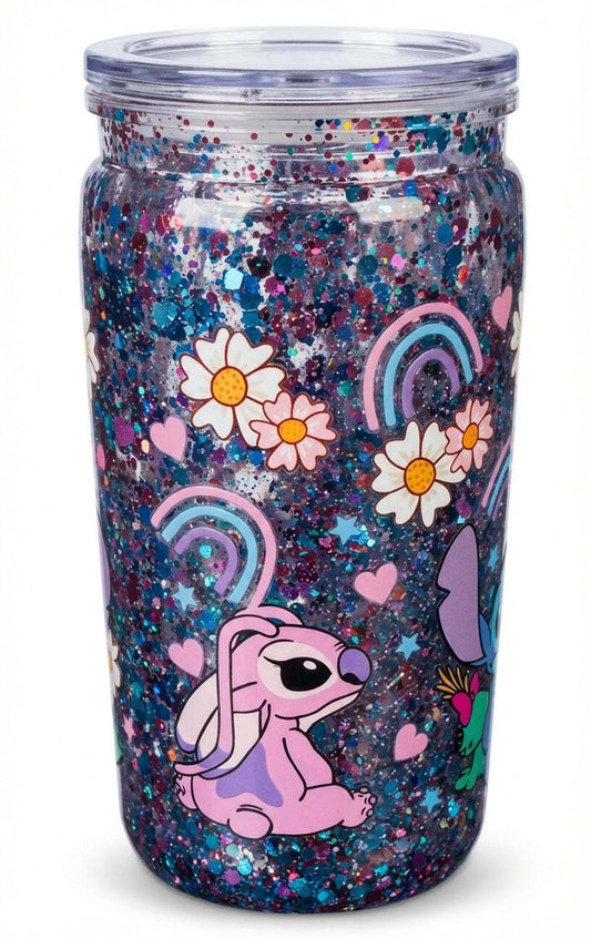 Stitch and Angel 16 Ounce Acrylic Tumbler