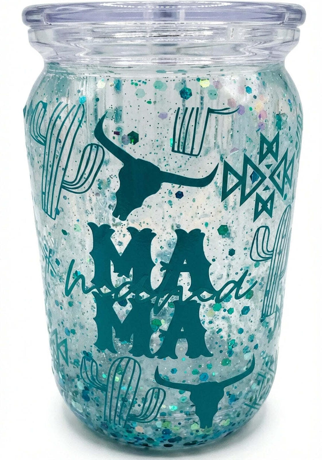 Western Theme Acrylic Tumbler with Handle
