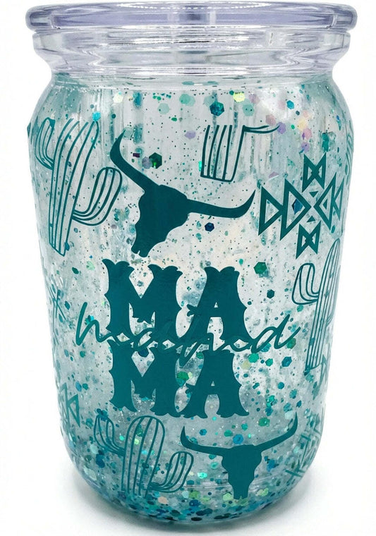 Western Theme Acrylic Tumbler with Handle